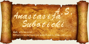 Anastasija Subotički vizit kartica